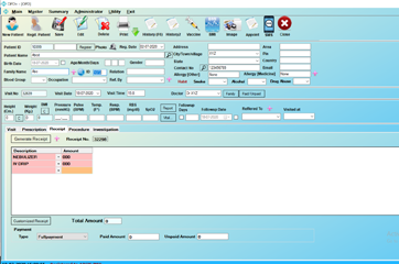 OPD Receipt Account